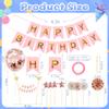 13Pcs Pink Happy Birthday Cake Topper - Star Banner Cake Decoration with Happy Birthday Banner Confetti Balloon Paper Fans for Birthday Party Cake Decor Supplies view 4