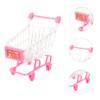 ToysCentral Basics 2pcs Mini Shopping Cart for Ages Pretend Grocery Cart Simulation Role Play Accessories Party Favor in Rose Red view 2