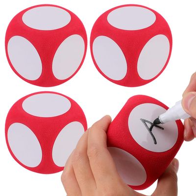 Angoily 8-Piece Standard Game Dice Set 2.36 Inch Writable Foam Dice for Classroom Games Party Activities Educational Play and Teaching Tools