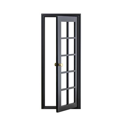 1/6 Scale Dollhouse French Single Door with Glass French Panoramic Design with Handles  Classic Design  Easy Installation Multiple Colors Available (Black)