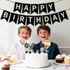 17 Pcs Black Happy Birthday Cake Topper - Star Crown Cake Decoration with Happy Birthday Banner Confetti Balloon Paper Fans for Birthday Party Cake Decor Supplies view 2