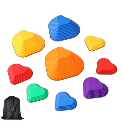 Balance Stepping Stones For Kids, Set Of 11, Montessori Indoor and Outdoor Balance Stepping Stones, Promotes Coordination, Balanced Strength Child Safe Rubber, Sports, Vibrant Colors, Non-Slip Edges