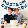 14Pcs Video Game Theme Birthday Party Decorations - Game On Controllers Cake & Cupcake Toppers with Happy Birthday Banner for Game Birthday Theme Party Cake Decorations view 2
