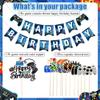 14Pcs Video Game Theme Birthday Party Decorations - Game On Controllers Cake & Cupcake Toppers with Happy Birthday Banner for Game Birthday Theme Party Cake Decorations view 3