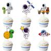 12Pcs Space Cupcake Toppers - Astronaut, Planet & Rocket Cake Decorations for Outer Space Themed Birthday Party & Baby Showers Cake Decor Supplies view 1