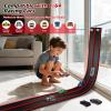 Flexible Race Track Toys for Kids, 15 Ft Flex Tracks Starter Set with Strong Suction Cups - Compatible with Hot Wheels and Diecast 1/64th Cars, Rolls up Portable Race Car Ramp Track (Red Black) view 2