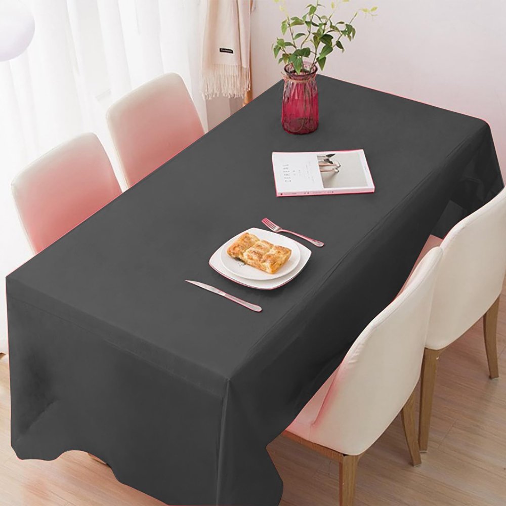 10 Packs Plastic Table Cloth Disposable, 55 X 110 Inch Disposable Plastic Waterproof Rectangle Outdoor Tablecloth for 8FT Tables,Blue Table Cloth for Picnic Decorative Party Wedding Birthday