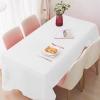 10 Packs Table Cloths Disposable, 55" 110" Plastic Disposable Rectangle Waterproof Square Tablecloth for 6 To 8 FT Tables,White Table Cloths for Birthday Wedding Decorative Party Picnic view 1
