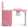Manicure Table w/Drawers & Storage cabinets, Nail Desk for Nail Tech, Nail Table Station for Salon Beauty, Nail Desk Station (Pink) view 1
