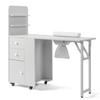 Manicure Table w/Drawers & Storage cabinets, Nail Desk for Nail Tech, Nail Table Station for Salon Beauty, Nail Desk Station (White) view 1