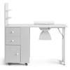 Manicure Table w/Drawers & Storage cabinets, Nail Desk for Nail Tech, Nail Table Station for Salon Beauty, Nail Desk Station (White) view 2
