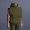 1/12 Scale Hoodie Model,Model Doll Toy Dress up,DIY,Fashionable,Soft,Doll Clothing for 6 inch Male Collectable Action Figures, Green view 3