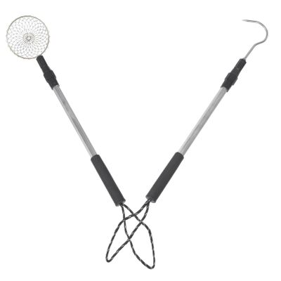 LALADEFIEE Beach Sand Sifter Kit with Telescopic Aluminum Rods and Large Galvanized Iron Scoop Sand Scoop Shovel for Shells Conches Rocks and Beach Treasure Hunting Suitable for All Ages