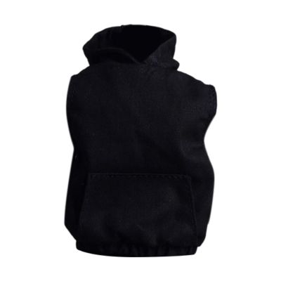 1/12 Scale Hoodie Model,Model Doll Toy Dress up,DIY,Fashionable,Soft,Doll Clothing for 6 inch Male Collectable Action Figures, Black