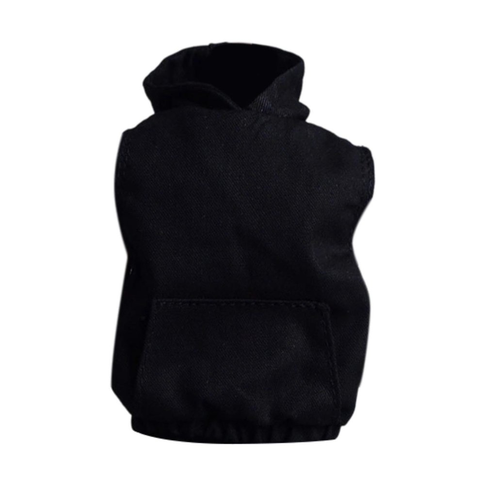 1/12 Scale Hoodie Model,Model Doll Toy Dress up,DIY,Fashionable,Soft,Doll Clothing for 6 inch Male Collectable Action Figures, Black