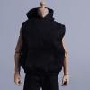 1/12 Scale Hoodie Model,Model Doll Toy Dress up,DIY,Fashionable,Soft,Doll Clothing for 6 inch Male Collectable Action Figures, Black view 3