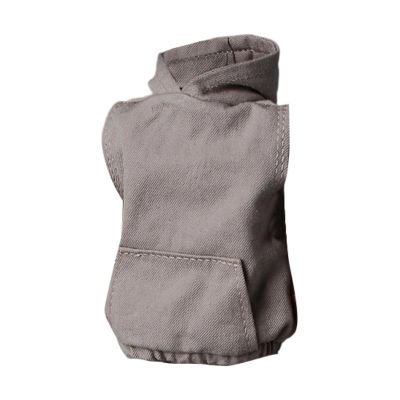 1/12 Scale Hoodie Model,Model Doll Toy Dress up,DIY,Fashionable,Soft,Doll Clothing for 6 inch Male Collectable Action Figures, Gray