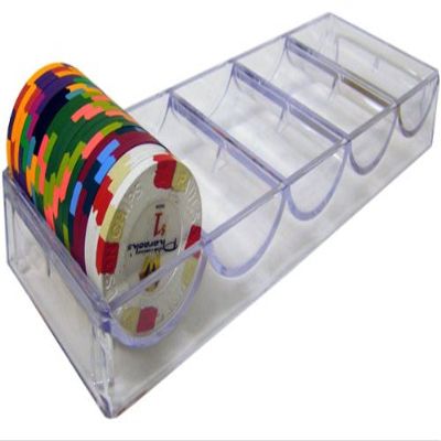 BBG Set of 10 Casino Style Acrylic 68mm Poker Chip Trays - Fits Paulson Chips!