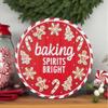12" Metal Round Sign: Baking Spirits Bright view 4