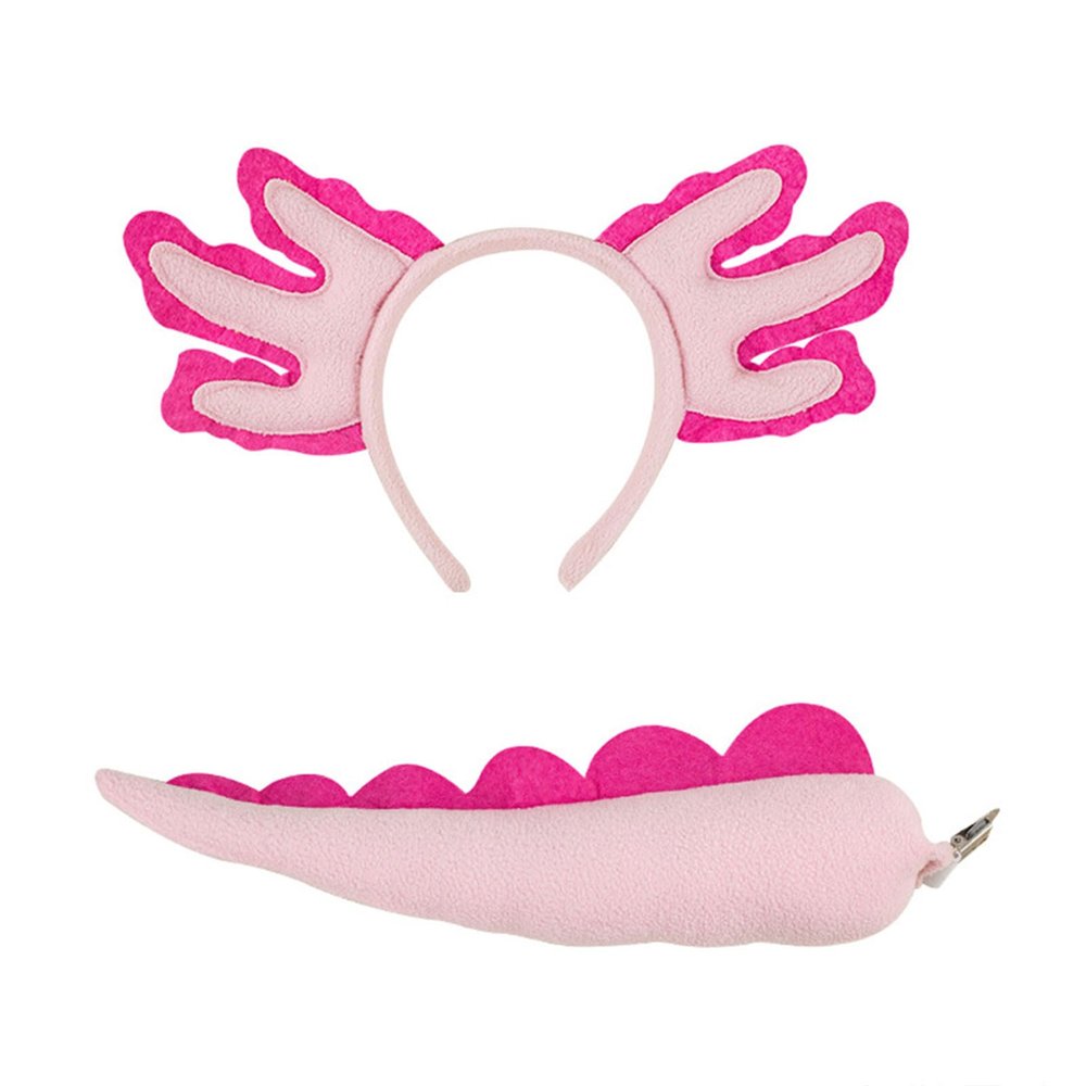 BUBEFSKD Salamanders Hairband For Halloween Music Festival Headwear Plush Animal Ear Hairhoop Carnivals Party Gathering Headpiece Plush Hair Hoop