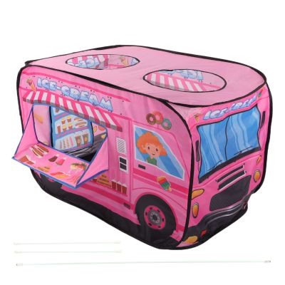Cream Truck Up Play Tent, Playhouse for Indoor and Outdoor, Spacious Play Tent with Steel Frame, Polyester Fabric for 2 4, Fold and Store