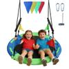 40 Inch Saucer Tree Swing for Kids Adults - 900Lb Weight Capacity, 900D Waterproof Oxford Fabric Platform Swing Seat with Safety bar and Adjustable Hanging Straps for Backyard or Outdoor Playground view 1