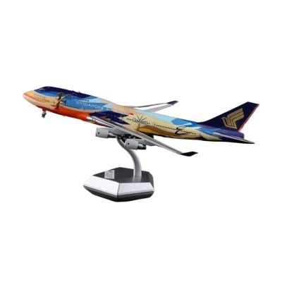 Die Cast Plane 1:200 for B747-400 9V-SPK Singapore Seven Colored Bird Simulation Aircraft Models Alloy Toy Finished Metal Airplane