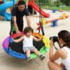 40 Inch Saucer Tree Swing for Kids Adults - 900Lb Weight Capacity, 900D Waterproof Oxford Fabric Platform Swing Seat with Safety bar and Adjustable Hanging Straps for Backyard or Outdoor Playground view 3