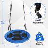 40 Inch Saucer Tree Swing for Kids Adults - 900Lb Weight Capacity, 900D Waterproof Oxford Fabric Platform Swing Seat with Safety bar and Adjustable Hanging Straps for Backyard or Outdoor Playground view 2