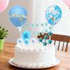 12 PCS Blue Banner Happy Birthday Cake Topper with Confetti Balloons, Paper Fans, Stars Cake Decoration Set for Kids Birthday Party Decorations Supplies view 4