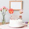 12 PCS Pink Banner Happy Birthday Cake Topper with Confetti Balloons, Paper Fans, Stars Cake Decoration Set for Girls Women Birthday Party Decorations Supplies view 2