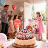 12 PCS Pink Banner Happy Birthday Cake Topper with Confetti Balloons, Paper Fans, Stars Cake Decoration Set for Girls Women Birthday Party Decorations Supplies view 4