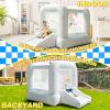 9FT Kids Bounce House with Safety Handrail for Toddlers 2-6, Foldable Indoor/Outdoor Jumper for Backyard & Playroom, Encourages Active Play & Balance Development (White) view 2
