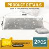 2PCS Glow in The Dark Body Pillow Cover 21x54 Inches Soft Plush Pillowcase Set with Star Pattern Grey Long Pillow Cover with Side Zipper view 2