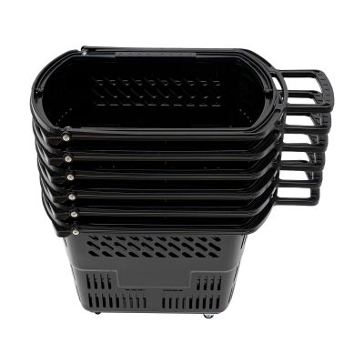 35L 6PCS Shopping Carts with Wheels and Handle Store Baskets Retail Baskets Shopping Cart Grocery Basket for Retail Stores Supermarkets