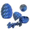 FoxVilla 3D Printed Dragon Egg with Articulated Dragon Inside, Crystal Dragon Fidget Toy, Pink and Blue (Shadow Blue) view 1