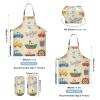 Kid Apron Creative Cartoon Colorful Cars Ships and Planes Children Aprons with Pockets for Baking Cooking Painting 3-12 Years Old view 3