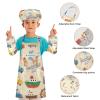 Kid Apron Creative Cartoon Colorful Cars Ships and Planes Children Aprons with Pockets for Baking Cooking Painting 3-12 Years Old view 4