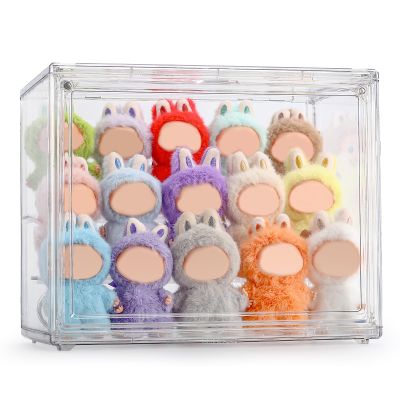 Display Case Compatible with Mini Labubu 4.3 inches Height, Acrylic Clear Display Box Shelf for POP MART Labubu Doll Love Series, 1 Pack