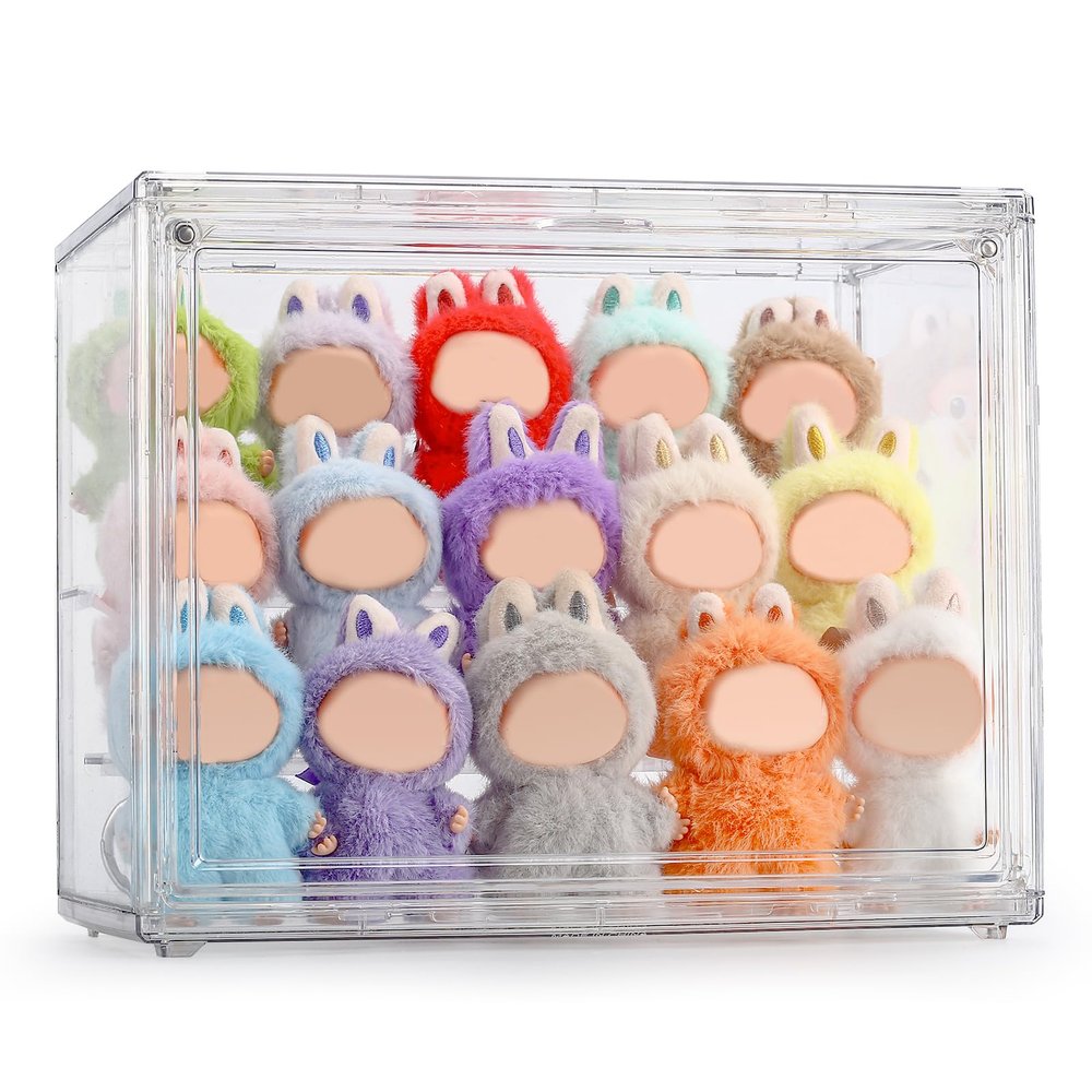 Display Case Compatible with Mini Labubu 4.3 inches Height, Acrylic Clear Display Box Shelf for POP MART Labubu Doll Love Series, 1 Pack