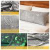 2PCS Glow in The Dark Body Pillow Cover 21x54 Inches Soft Plush Pillowcase Set with Starlit Sky Pattern Grey Long Pillow Cover with Side Zipper view 3