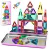 40PCS Magnetic Tiles Mini Travel Essentials Toddler Toys with Case Set, Preschool Montessori Education Magnetic Building Blocks Games Sensory Toys for 3 4 5 Year Old Boys Girls Birthday Gifts view 1