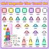 40PCS Magnetic Tiles Mini Travel Essentials Toddler Toys with Case Set, Preschool Montessori Education Magnetic Building Blocks Games Sensory Toys for 3 4 5 Year Old Boys Girls Birthday Gifts view 3