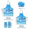 Kids Art Apron Creative Cartoon Cute Blue Submarine Kids Aprons with Pockets for Cooking Baking Painting Crafting Art 3-12 Years Old view 3