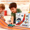 Dikopubby Flex Track Race Set for Kids, 15FT Starter Set Car Track with 4 Suction Cups and 6 Diecast 1/64th Cars - STEM Racing Toy for Boys & Girls Ages 3+ (Upgrade Orange) (Upgrade-Orange) view 2