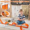 Dikopubby Flex Track Race Set for Kids, 15FT Starter Set Car Track with 4 Suction Cups and 6 Diecast 1/64th Cars - STEM Racing Toy for Boys & Girls Ages 3+ (Upgrade Orange) (Upgrade-Orange) view 3