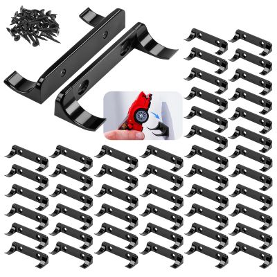 50 Pcs Sturdy Wall Bracket, Vertical Car Display Wall Mount, with 100 Pcs Screws, Compatible with Speed Champion Series Brick Car Models, Display Collectible Cars Vertical by Wheels on Wall, Black