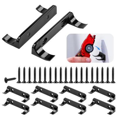 10 Pcs Sturdy Wall Bracket, Vertical Car Display Wall Mount, with 20 Pcs Screws, Compatible with Speed Champion Series Brick Car Models, Display Collectible Cars Vertical by Wheels on Wall, Black