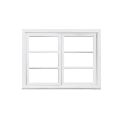 1/6 Scale Dollhouse Window with Glass, Wide 2 Frame, 6 pane (White)