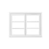 1/6 Scale Dollhouse Window with Glass, Wide 2 Frame, 6 pane (White) view 1